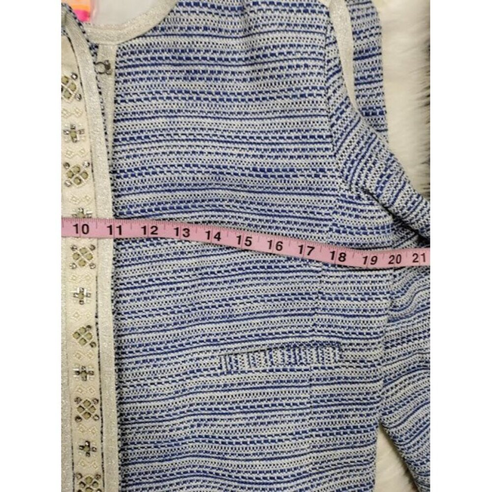 Vilagallo Tweed NWT Crop Embelished Luxury Artsey Preppy Twee Jacket 44/10 - Picture 13 of 16